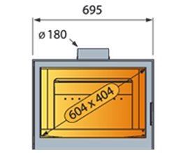 Топка LCI 007 GFR Flat top, стекло справа (LISEO CASTIRON)
