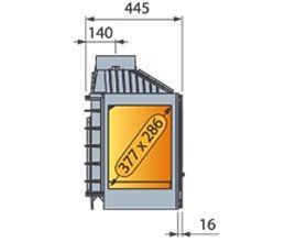 Топка LCI 007 GFL, стекло слева (LISEO CASTIRON)