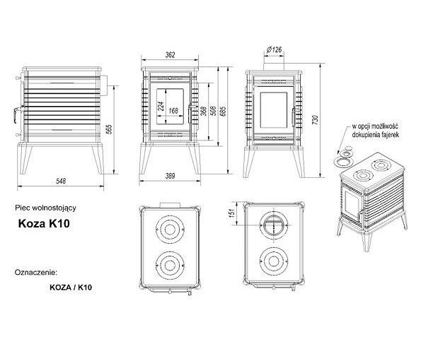 Печь Kratki Koza K10 Печь Kratki Koza K10
