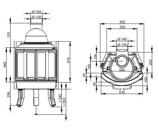 Топка NORDPEIS NI-22 складные дверцы Топка NORDPEIS NI-22 складные дверцы