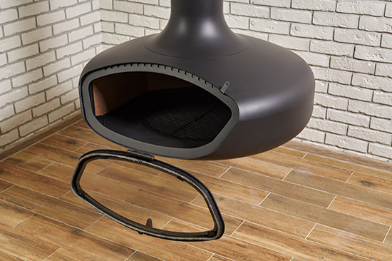 Камин Fireplace 31 подвесной со стеклом D1000