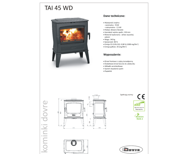 Печь Dovre Tai45WD Печь Dovre Tai45WD