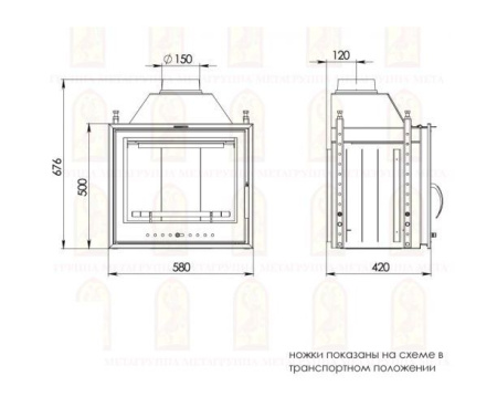 Камин Мета Муза 600 с топкой Эльба 609