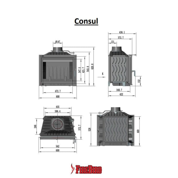 Топка FireBird Consul 12 кВт (аналог Kratki Antek) Топка FireBird Consul 12 кВт (аналог Kratki Antek)