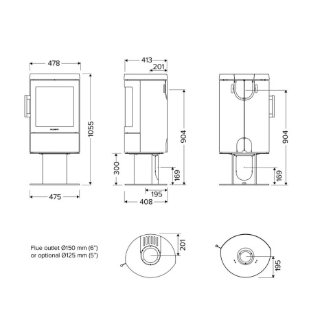 Печь HWAM 3110c на пьедестале