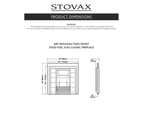 Топка STOVAX Art Nouveau Tiled Fireplace Топка STOVAX Art Nouveau Tiled Fireplace