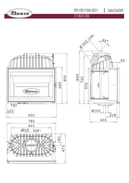 Топка Dovre 2180CBS Топка Dovre 2180CBS