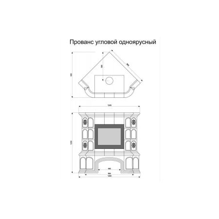 Печь камин КимрПечь Прованс Угловой Белый с топкой Ладья 600