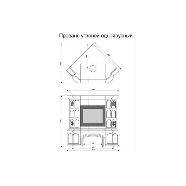 Печь камин КимрПечь Прованс Угловой Белый с топкой Ладья 600 Печь камин КимрПечь Прованс Угловой Белый с топкой Ладья 600