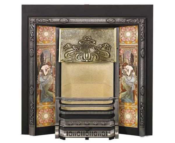 Топка STOVAX Art Nouveau Tiled Fireplace Топка STOVAX Art Nouveau Tiled Fireplace