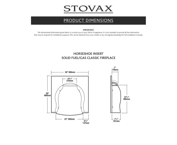 Топка STOVAX Horseshoe Insert Топка STOVAX Horseshoe Insert