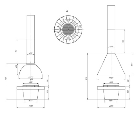 Камин Fireplace 02 островной