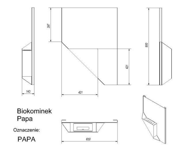 Биокамин Kratki PAPA TUV