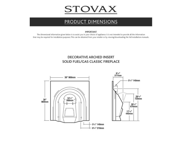 Топка STOVAX Decorative Arched Insert Топка STOVAX Decorative Arched Insert