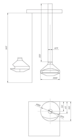 Камин Fireplace 19 подвесной D1000