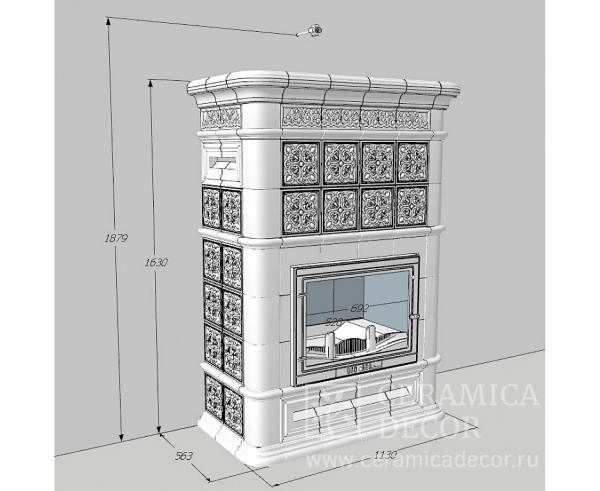 Камин Ceramica Элеганс Белый Антик Камин Ceramica Элеганс Белый Антик