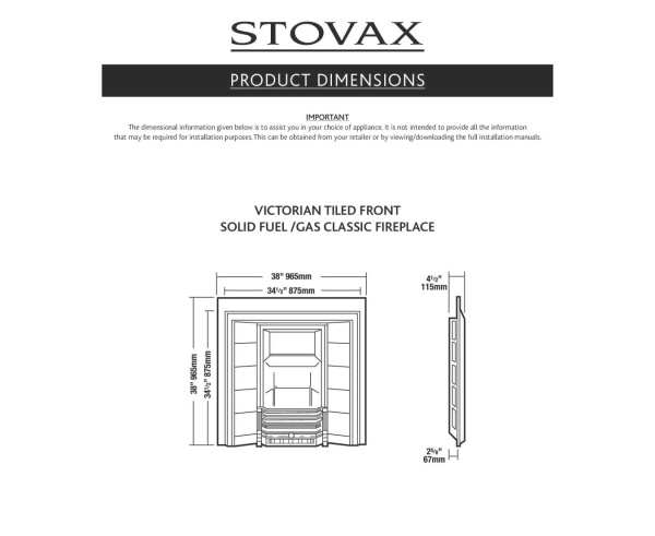 Топка STOVAX Victorian Tiled Front Топка STOVAX Victorian Tiled Front