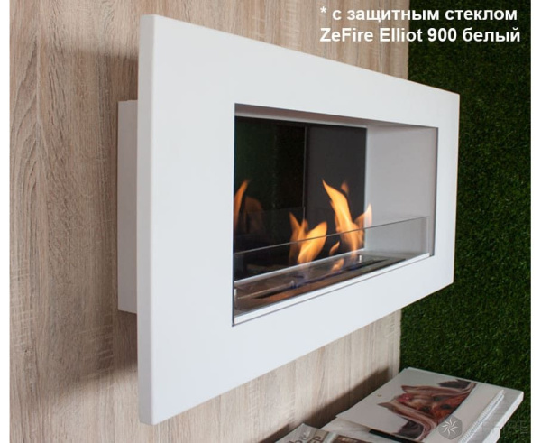 Биокамин ZeFire Elliot 900 белый со стемалитом