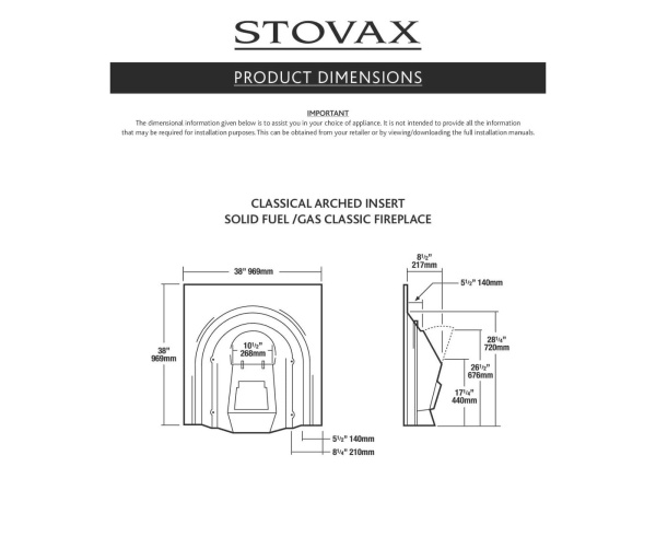 Топка STOVAX Classical Arched Insert Топка STOVAX Classical Arched Insert