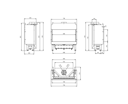 Топка газовая Kratki LEO/70/G31/37MBAR